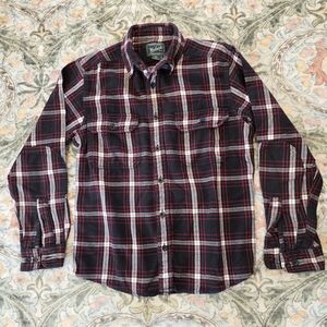 Woolrich Flannel Shirt Mens M Red Black Plaid Hunting Outdoors